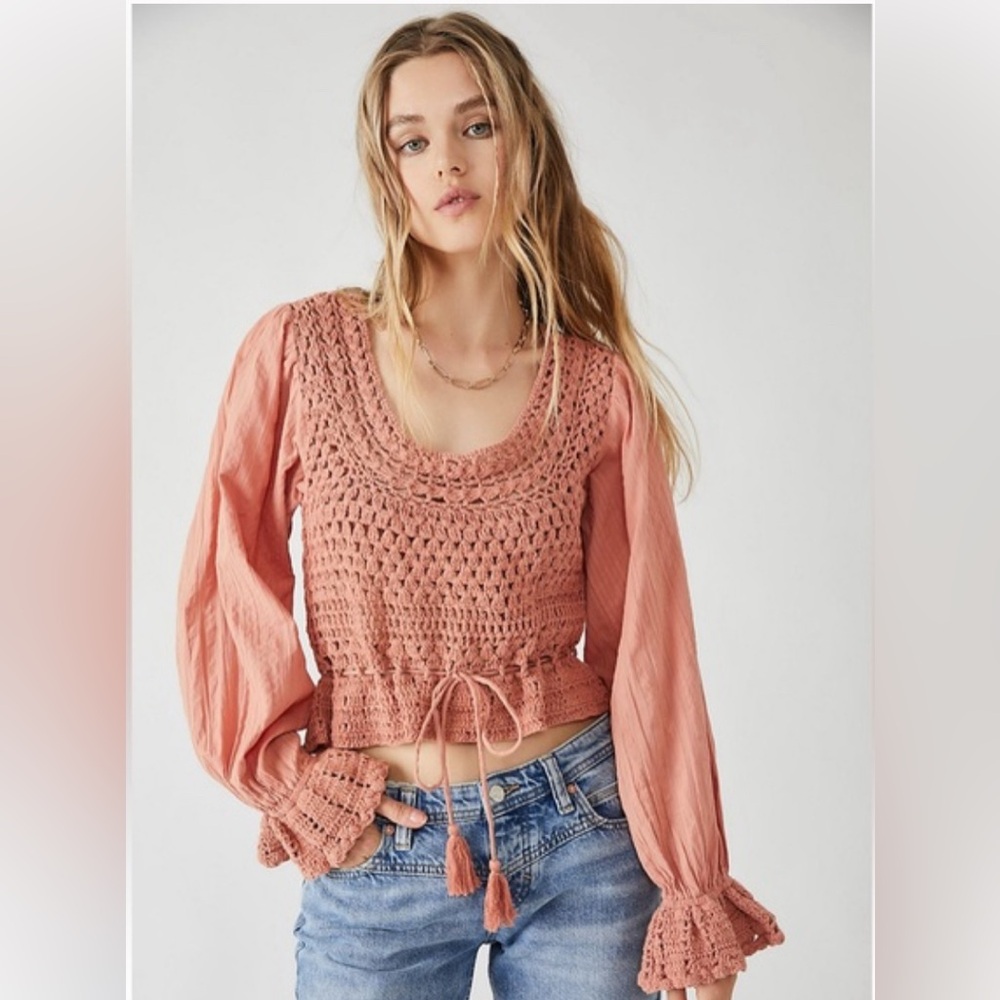 Free People Megan Crochet Top